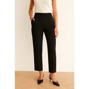 Zara Black Cigarette Cropped Permanent Crease Pants M